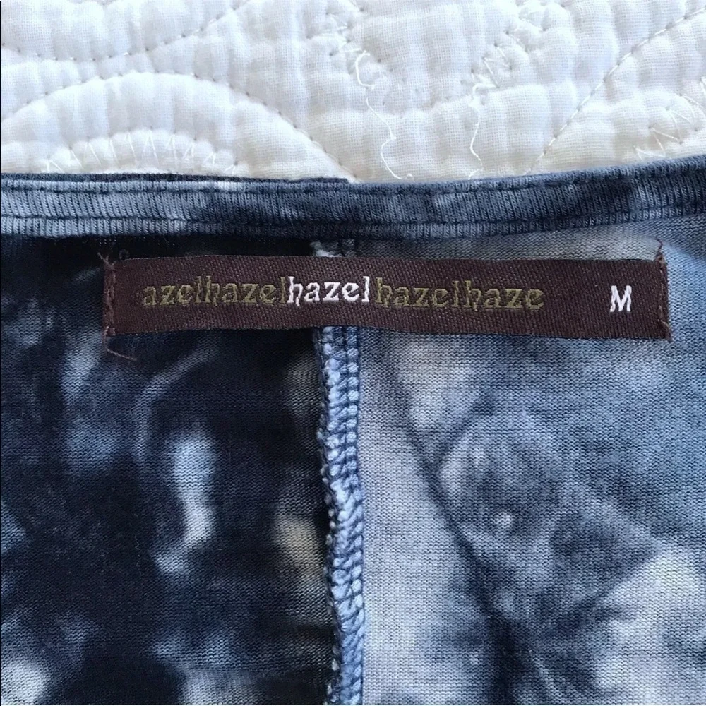 Hazel Blue Tie Dye Lace Up Front Shark Hem Tunic